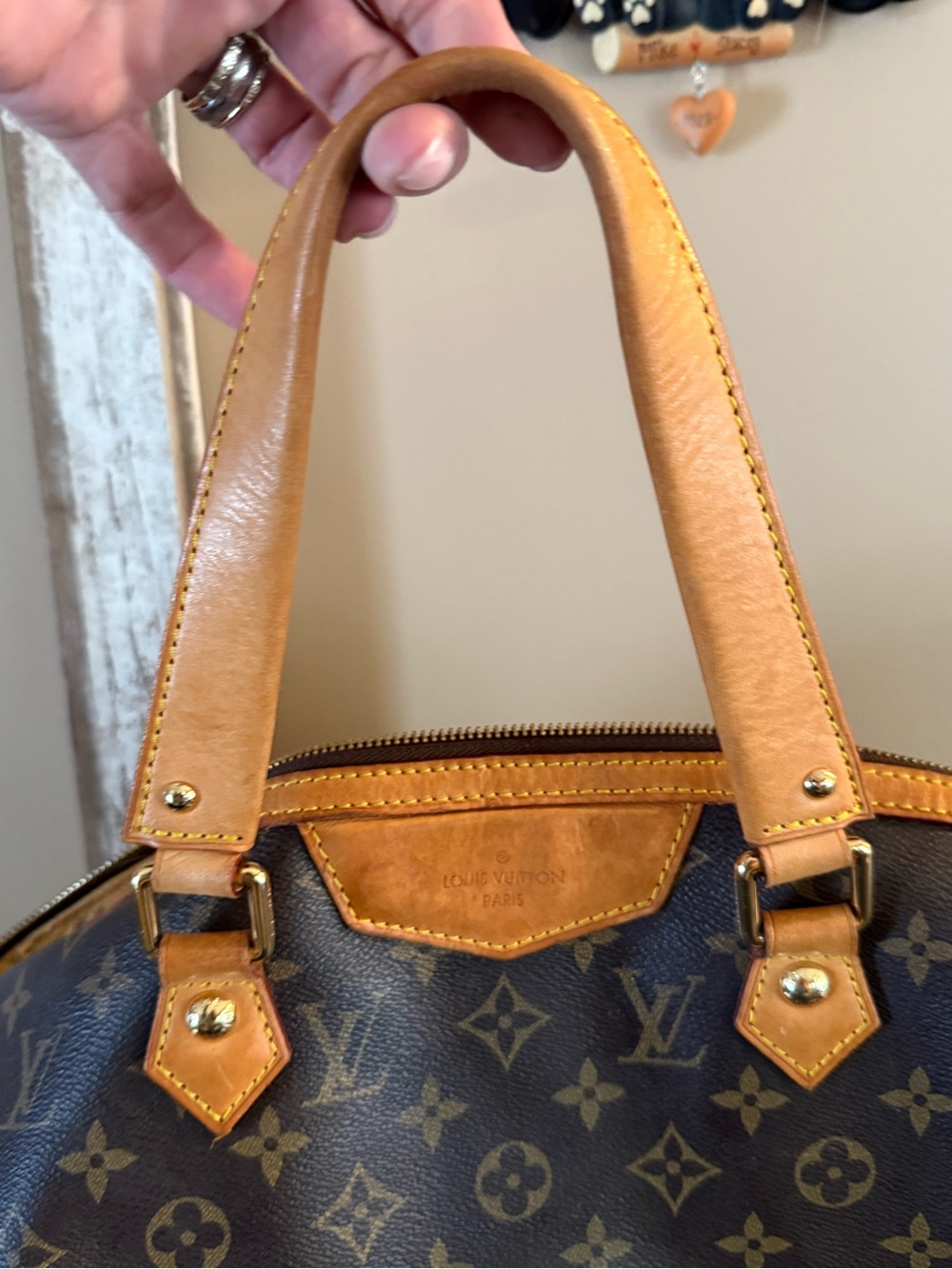 Louis Vuitton Brown Monogram Canvas LARGE Satchel with Tan Leather Trim PROJECT - Picture 3 of 15